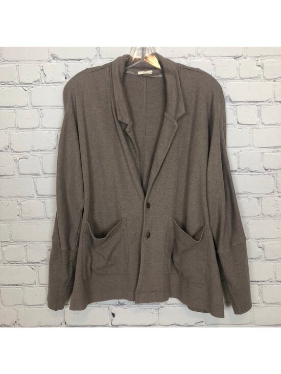Pact Jackets & Blazers - Pact Organic Cotton Airplane Relaxed Blazer Size L Taupe Brown
